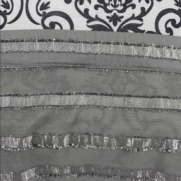 1.State Womens Sparkly Dressy Strapless Top silver metallic fringe off shoulder - Picture 5 of 13